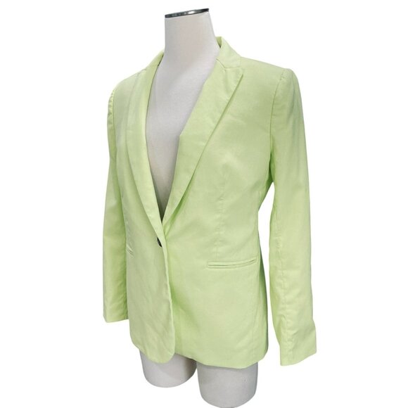 J Crew Neon Yellow Blazer Womens Size 6 Linen Workwear Y2K Office Street Style - Picture 10 of 11